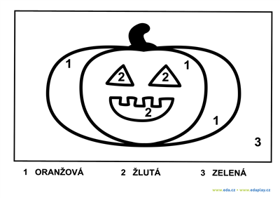 Halloween: EDA PLAY - OMALOVÁNKA PODLE ČÍSEL - VYŘEZÁVANÁ DÝNĚ