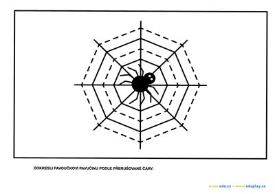 Novinka - Halloween: EDA PLAY - DOKRESLUJEME - DOKRESLI PAVOUČKOVI PAVUČINU