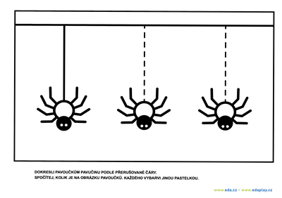 Halloween: EDA PLAY - DOKRESLUJEME - DOKRESLI PAVOUČKŮM PAVUČINY
